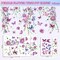6 Sheet Purple Flower Window Clings Spring Floral Butterfly Hanging Vine Reusable Window Decals for Home School Office Seasonal Party Supplies